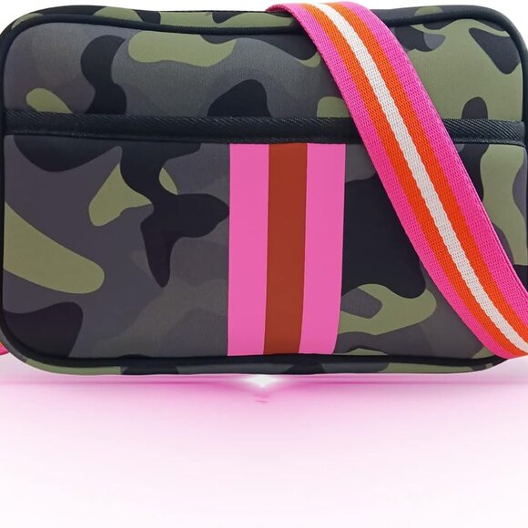 Checkered Crossbody Bag Women Nylon Small Fanny Pack Adjustable Strap - Picture 1 of 7